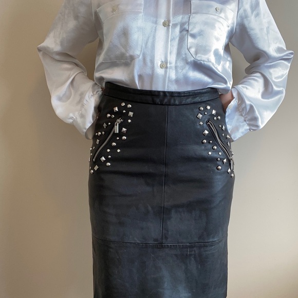 Studded Leather Skirt - Picture 2 of 3